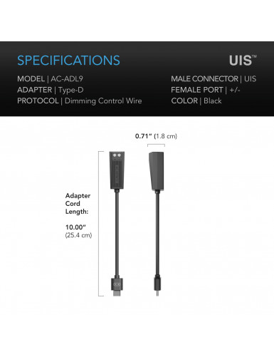 AC Infinity UIS Lighting Adapter Type-D, voor LED-kweeklampen met dimbare drivers