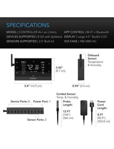 AC Infinity Controller AI+ omgevingscontroller, AI-ondersteund besturingssysteem