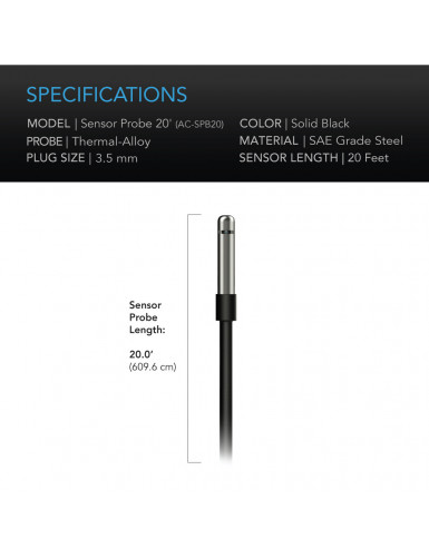 AC Infinity klimaatsensor voor Controller 69 Pro, Pro+ en UIS-apparaten