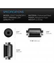 AC Infinity Pipe Silencer (10 cm) – Maximale Geluidsdemping voor je Ventilatie