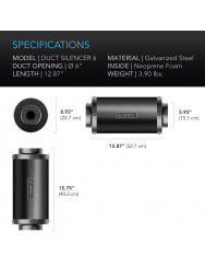 AC Infinity Pipe Silencer (15 cm) – Superieure Geluidsdemping voor je Kweekruimte