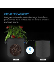 AC Infinity Stevige, herbruikbare stoffen potten, 19 liter, 5 stuks