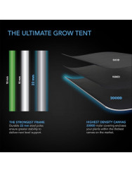 AC Infinity CLOUDLAB 733, Advance kweektent 90 x 90 x 180 cm, 2000D Diamond Mylar-stof