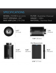 AC Infinity Actief koolstoffilter 100 mm 357 m³/h