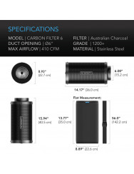 AC Infinity Actief koolstoffilter 150 mm 700 m³/h