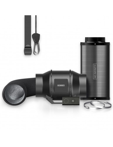 AC Infinity Luchtfilterset 150 mm, inline kanaalventilator, snelheidsregelaar en actief koolstoffilter