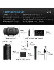 AC Infinity Luchtfilterset PRO 150 mm, inline-ventilator met AI+ controller en koolstoffilter 