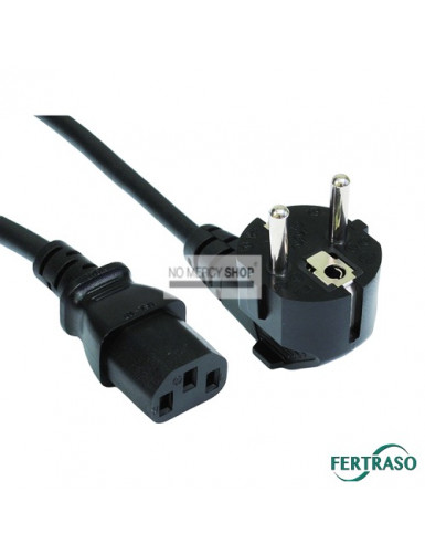 Power cord angled IEC 2 meters