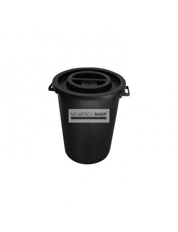 Dustbin black with lid 75 liter